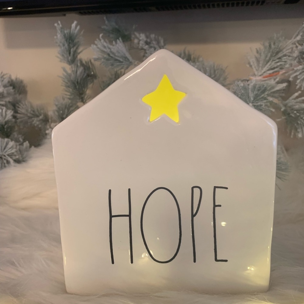 Rae dunn hope house block with star.